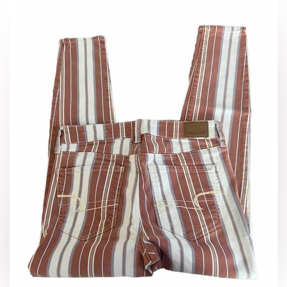 American Eagle Ne(x)t Level Stretch Striped Jeans/Jeggings; size 6, fits like 4 - Picture 2 of 5